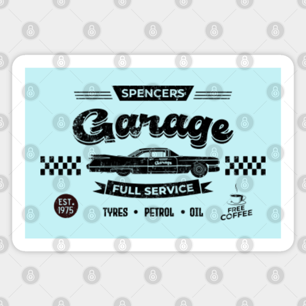 Spencer's Garage Spencers Garage Sticker TeePublic